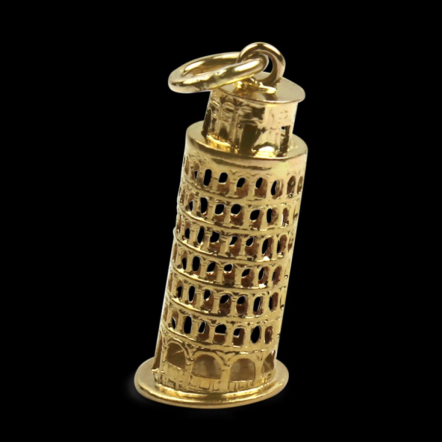 Estate PAGE Estate | Estate 14K Yellow Gold Leaning Tower Of Pisa Charm/Pendant