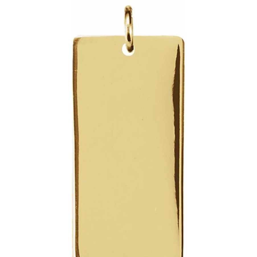 Jewelry Sincerely, Springer's Pendants | Sincerely, Springer'S Yellow Gold Engravable Rectangular Pendant