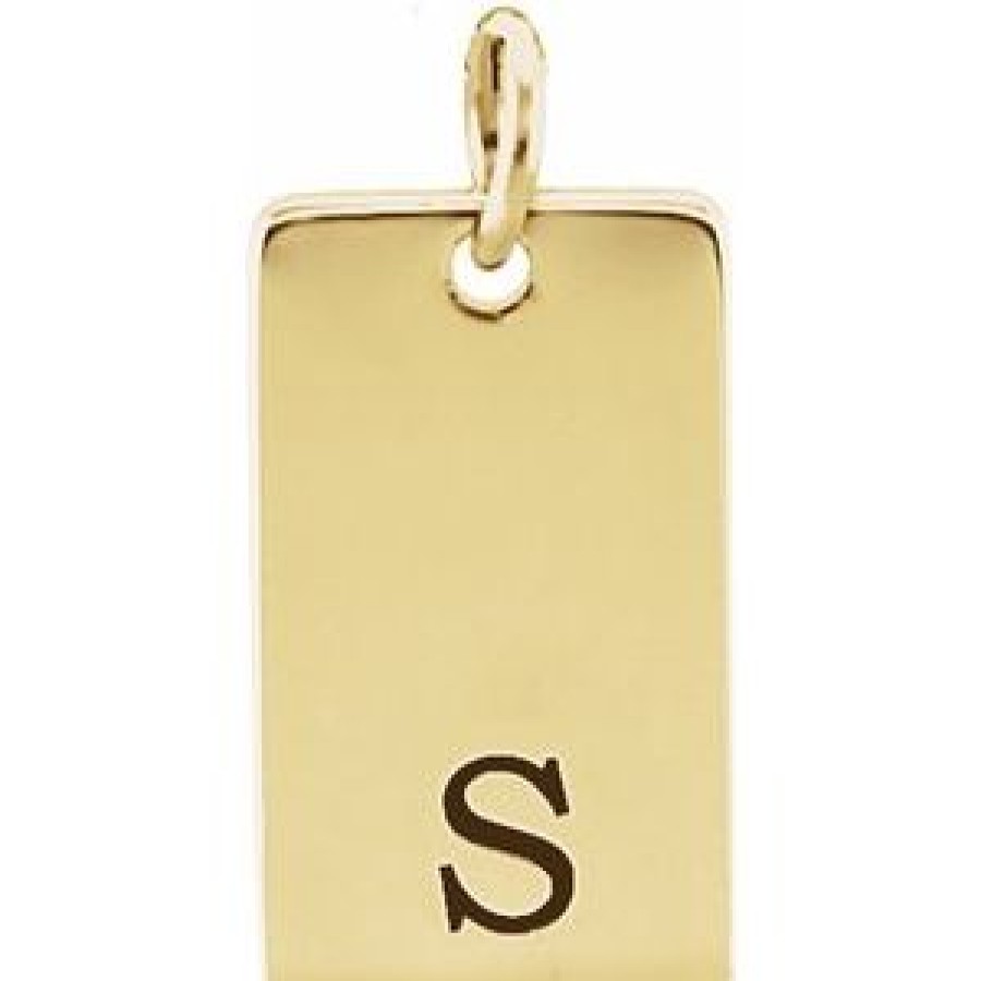 Jewelry Sincerely, Springer's Pendants | Sincerely, Springer'S Yellow Gold Engravable Rectangular Pendant