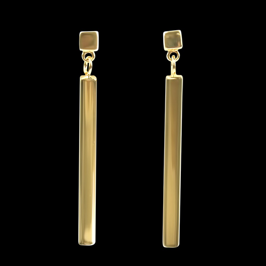 Estate PAGE Estate | Estate 14K Yellow Gold Dangle Rectangular Earrings