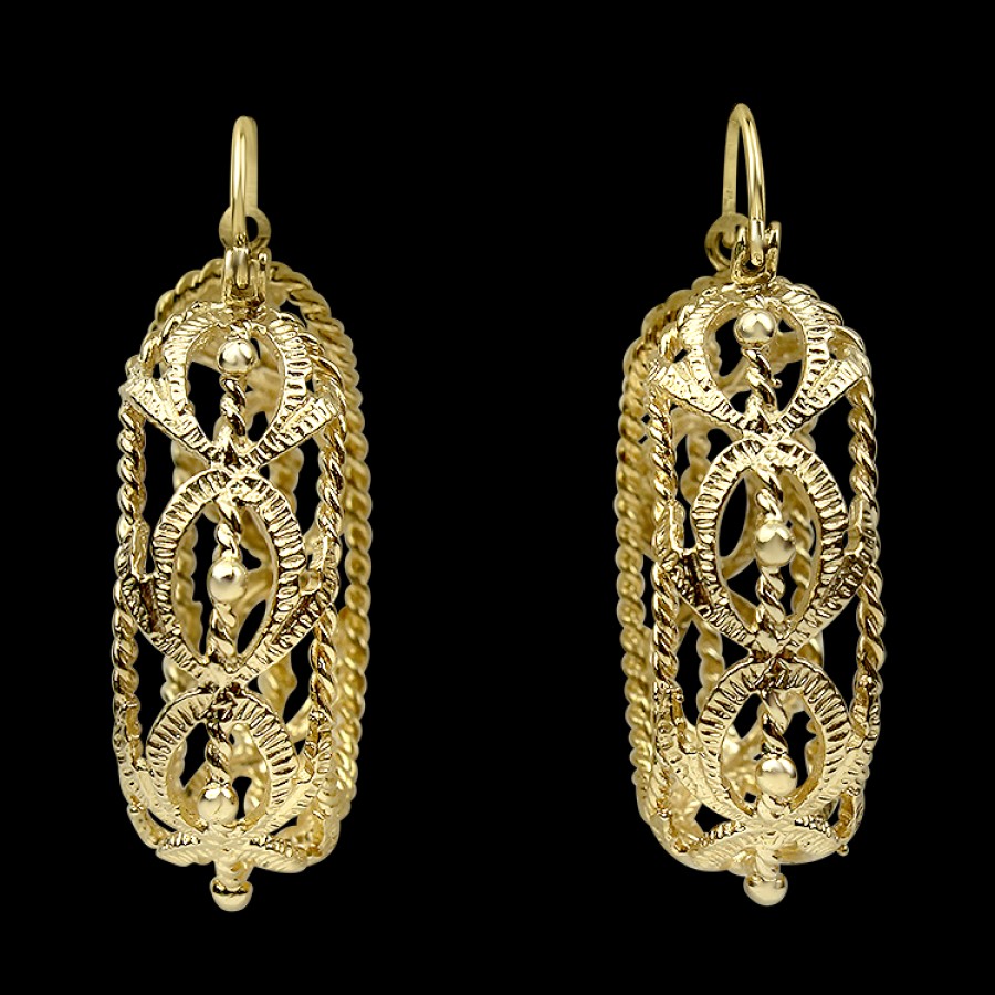 Estate PAGE Estate | Estate 14K Yellow Gold Open-Worked Hoop Earrings