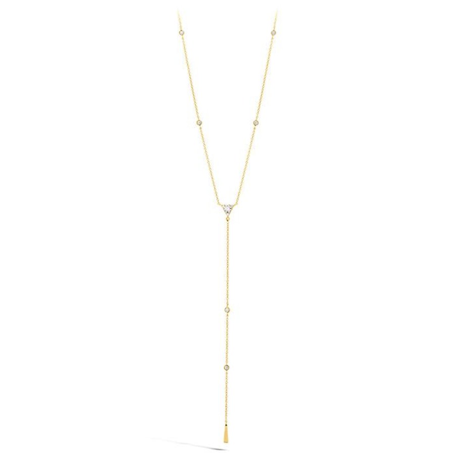 Jewelry Hearts on Fire Diamond Necklaces & Pendants | Hearts On Fire 18K Yellow Gold Triplicity Triangle Lariat Necklace