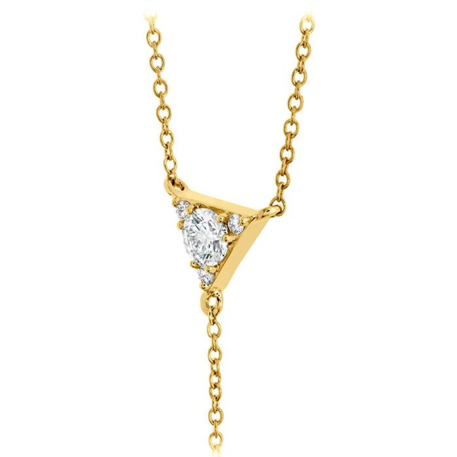 Jewelry Hearts on Fire Diamond Necklaces & Pendants | Hearts On Fire 18K Yellow Gold Triplicity Triangle Lariat Necklace