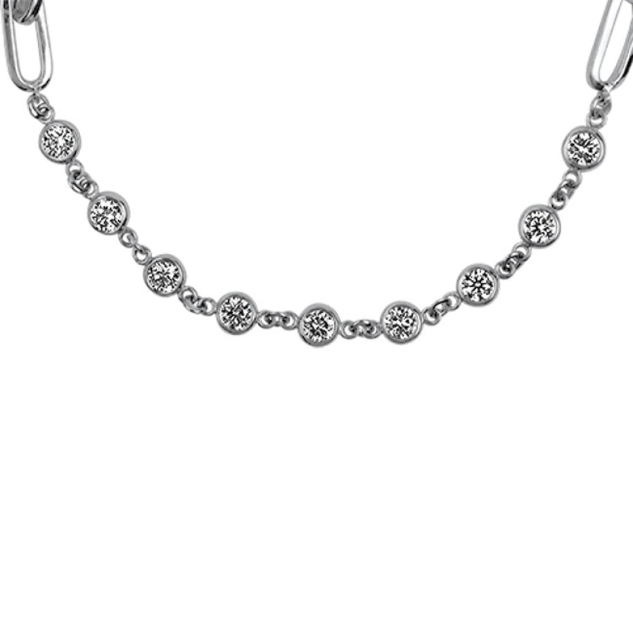 Jewelry Sincerely, Springer's Chain Bracelets | Sincerely, Springer'S White Gold Diamond Paperclip Bracelet