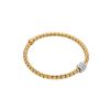 Jewelry Fope Bangle Bracelets | Fope Eka Tiny Flex'It Bracelet With Diamonds