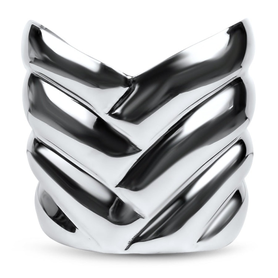 Estate PAGE Estate | Estate Sterling Silver Mexican Wavy Wide Cuff Bracelet