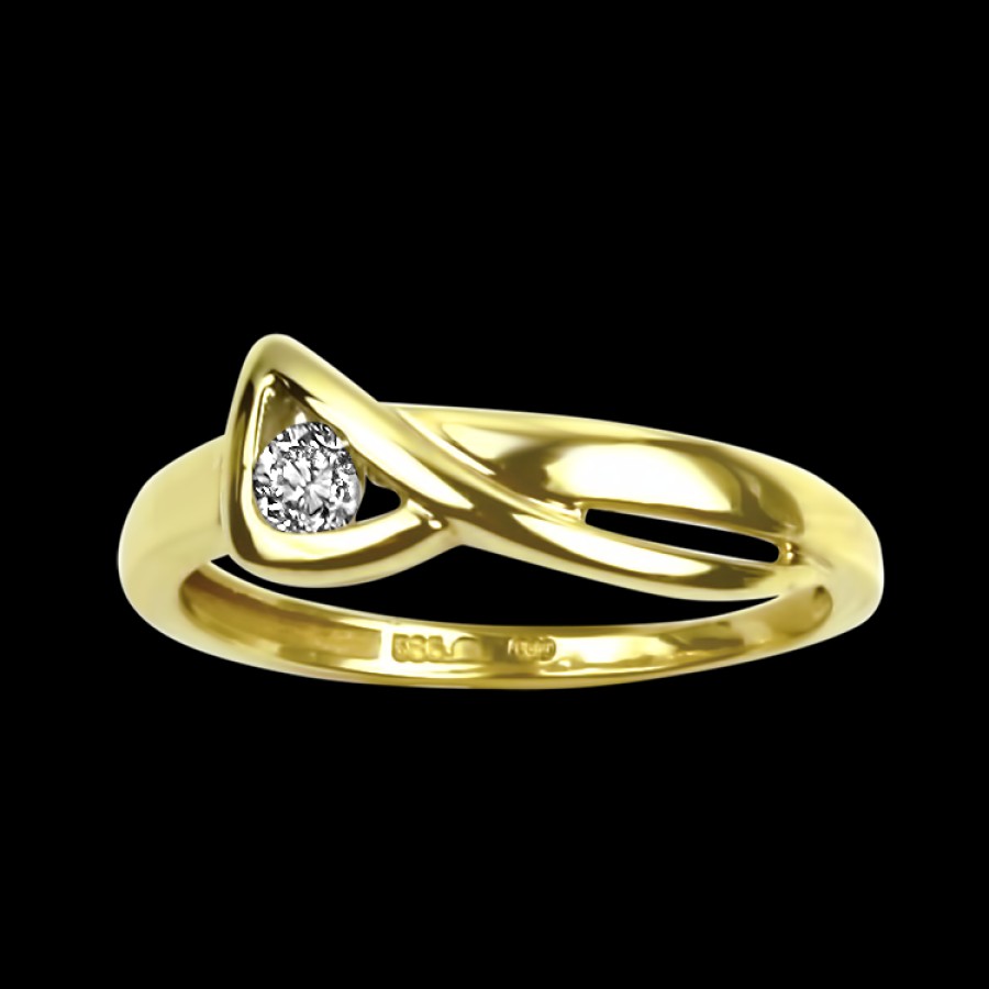 Estate PAGE Estate | Estate 14K Yellow Gold Crossover Diamond Ring