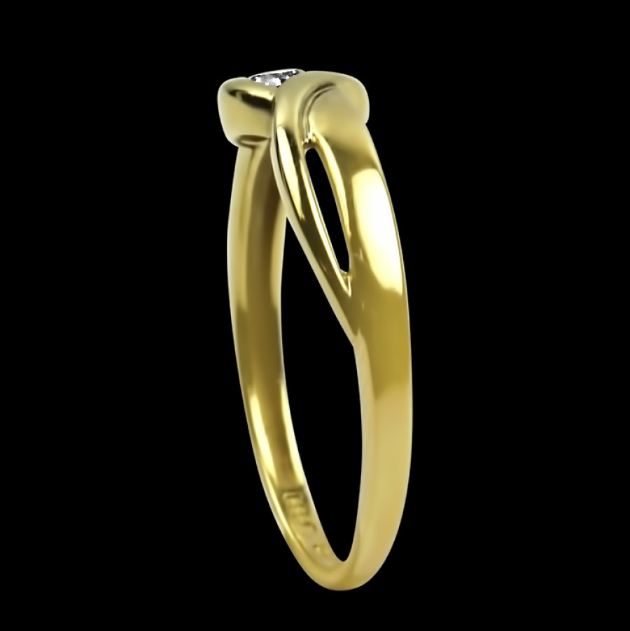 Estate PAGE Estate | Estate 14K Yellow Gold Crossover Diamond Ring