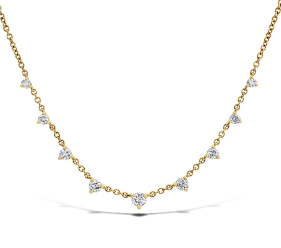 Jewelry Memoire Diamond Necklaces & Pendants | Memoire 18K Yellow Gold "Essentials" Diamond Necklace