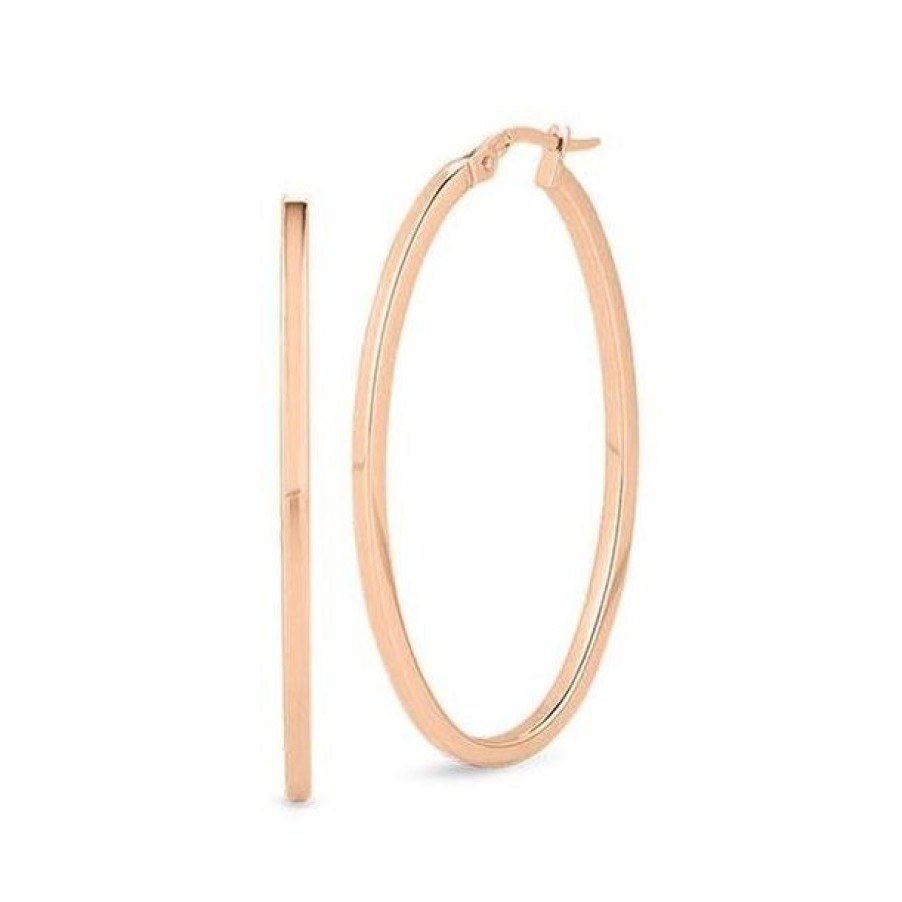 Jewelry Roberto Coin Hoop Earrings | Roberto Coin Perfect Hoop 18K Rose Gold Large Hoop Earrings