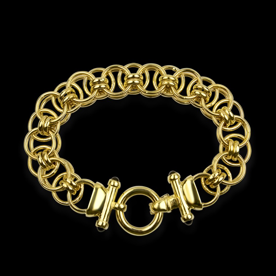 Estate PAGE Estate | Estate 14K Yellow Gold Alternating Circle Link Bracelet