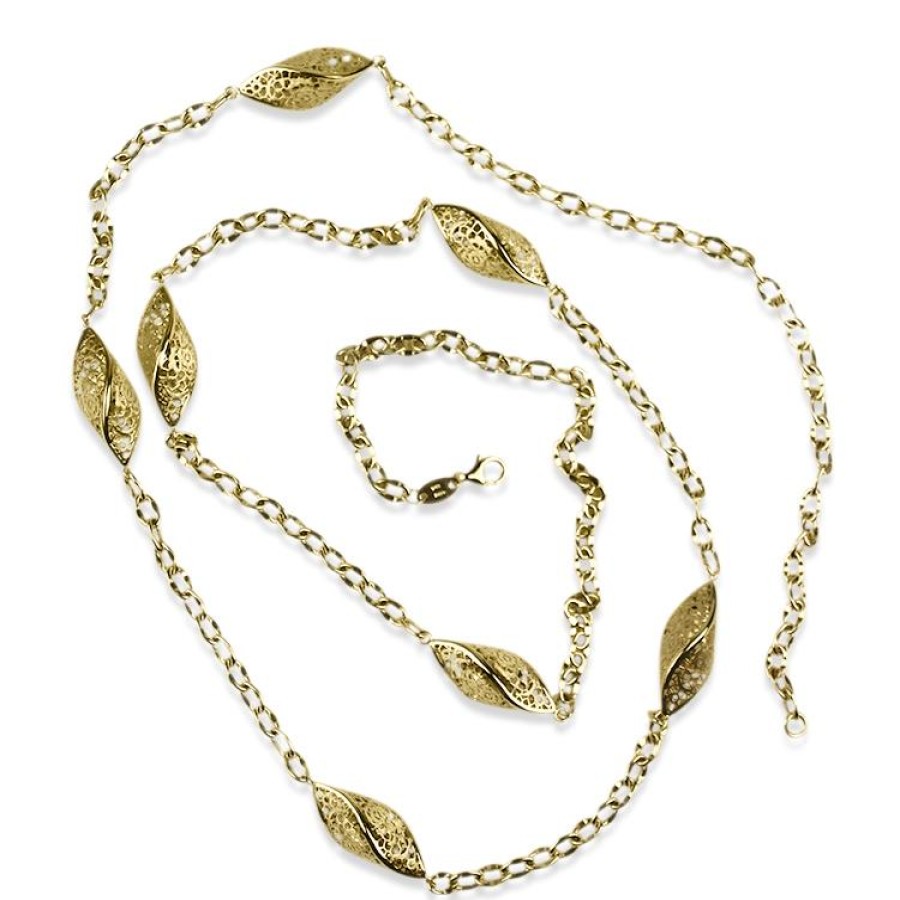 Estate PAGE Estate | Estate 14K Yellow Gold "Brazil Nut" Station 36" Necklace