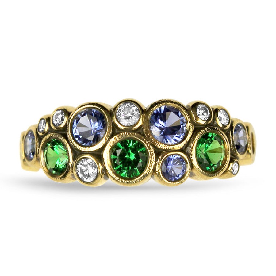 Jewelry Alex Sepkus Diamond Rings | Alex Sepkus 18K Yellow Gold Sapphire And Tsavorite Orchard Ring