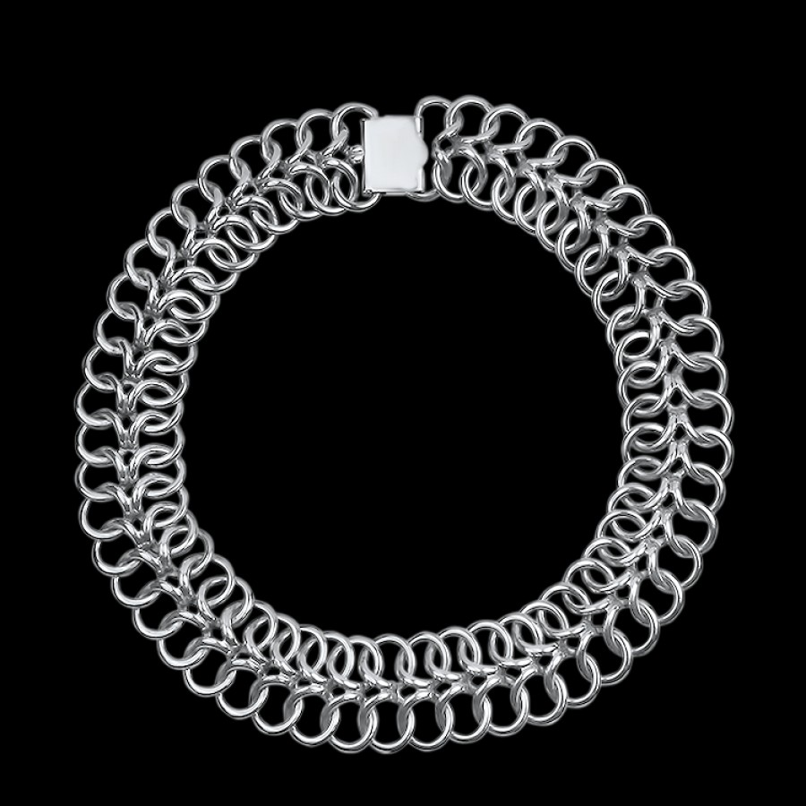 Estate PAGE Estate | Estate Sterling Silver Figure-8 Link 16" Collar Necklace