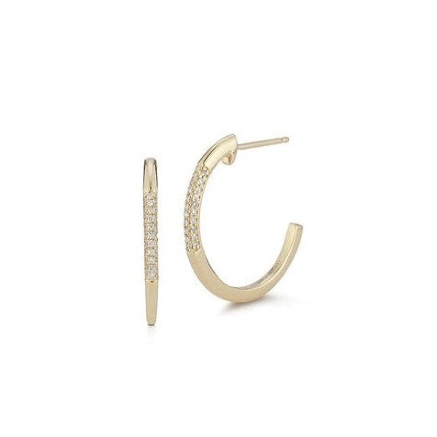 Jewelry Dana Rebecca Designs Diamond Earrings | Dana Rebecca Designs Cynthia Rose Pave Dome Hoop Earrings - Yellow Gol