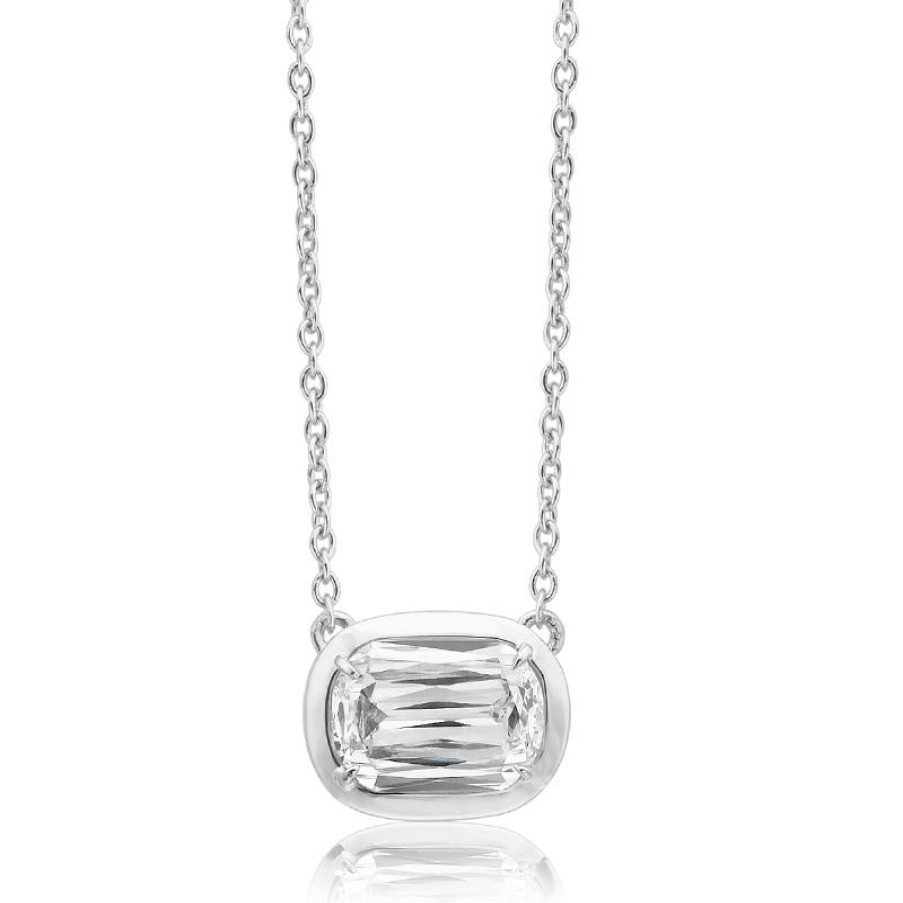 Jewelry Christopher Designs Diamond Necklaces & Pendants | Christopher Designs 14K White Gold L'Amour Crisscut .42Ct Diamond Pend