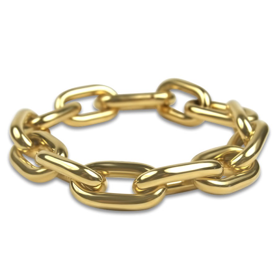 Jewelry Roberto Coin Link Bracelets | Roberto Coin 18K Yellow Gold Paperclip Chunky Link Bracelet