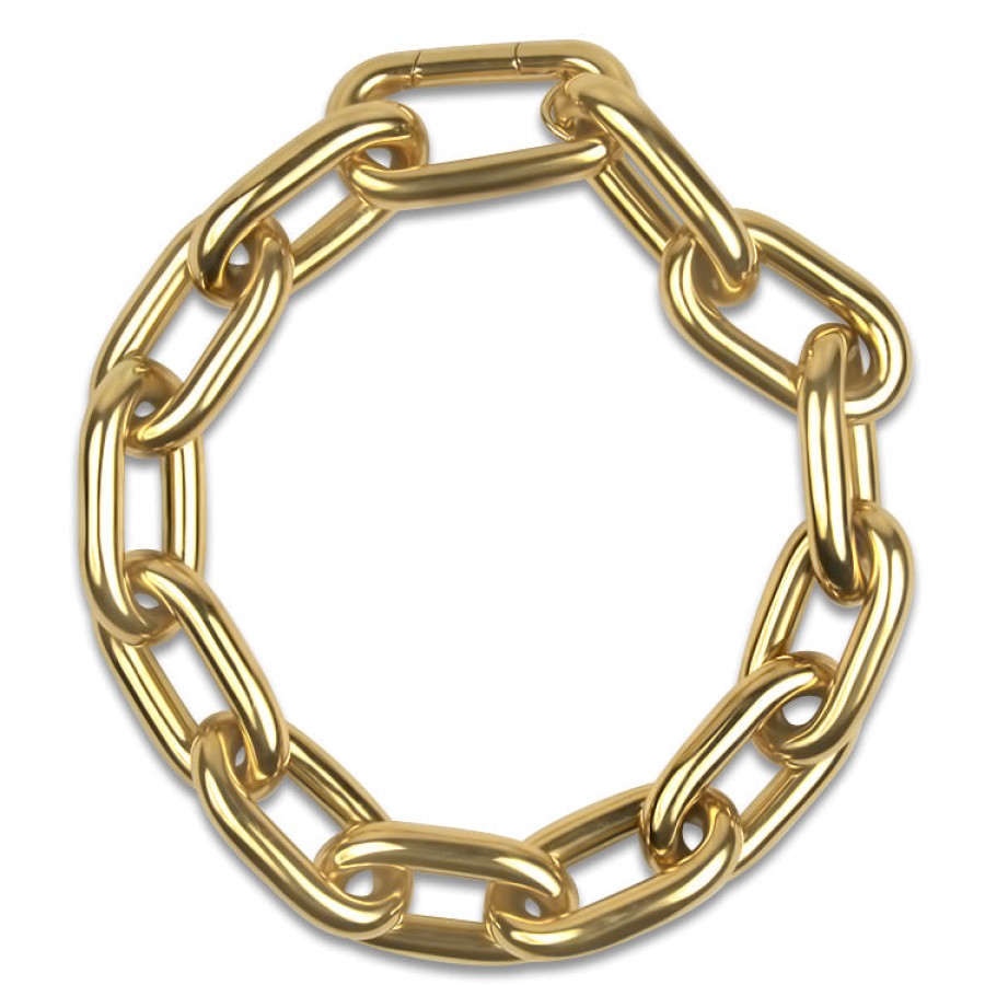 Jewelry Roberto Coin Link Bracelets | Roberto Coin 18K Yellow Gold Paperclip Chunky Link Bracelet