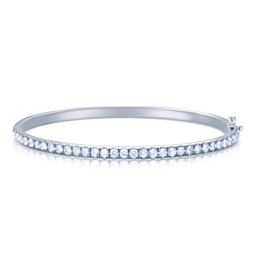 Jewelry Kwiat Bangle Bracelets | Kwiat 18K White Gold Diamond Bangle Bracelet