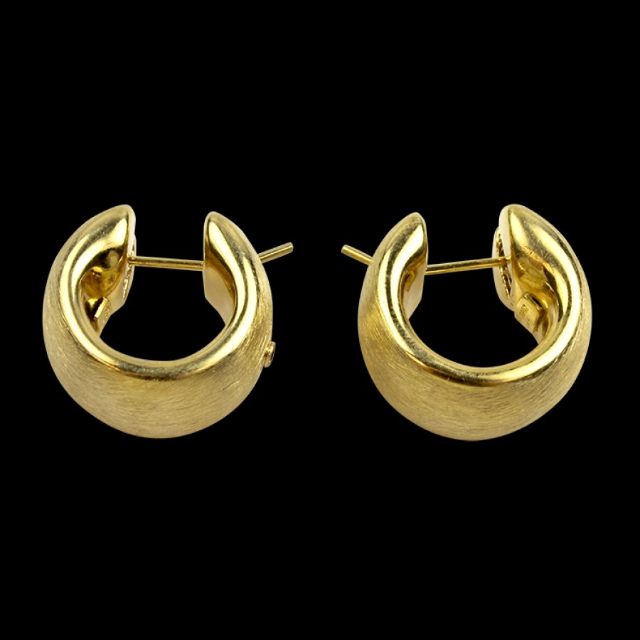 Estate PAGE Estate | Estate 18K Yellow Gold Roberto Coin Satin Hoop Earrings