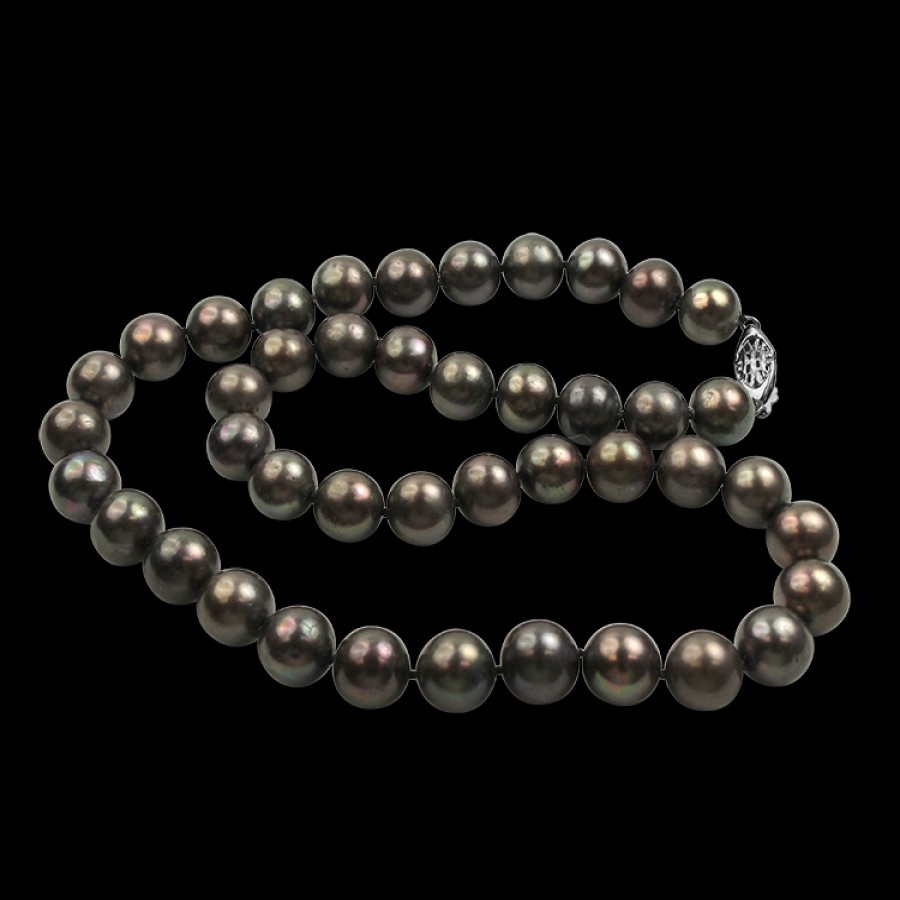 Estate PAGE Estate | Estate 14K White Gold Tahitian Pearl Necklace 18"