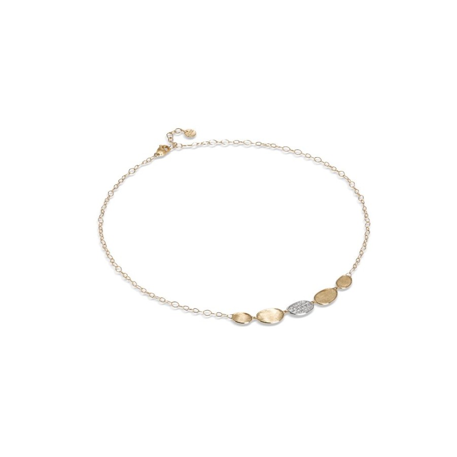 Jewelry Marco Bicego Diamond Necklaces & Pendants | Marco Bicego Lunaria Collection 18K Yellow Gold And Diamond Petite Hal