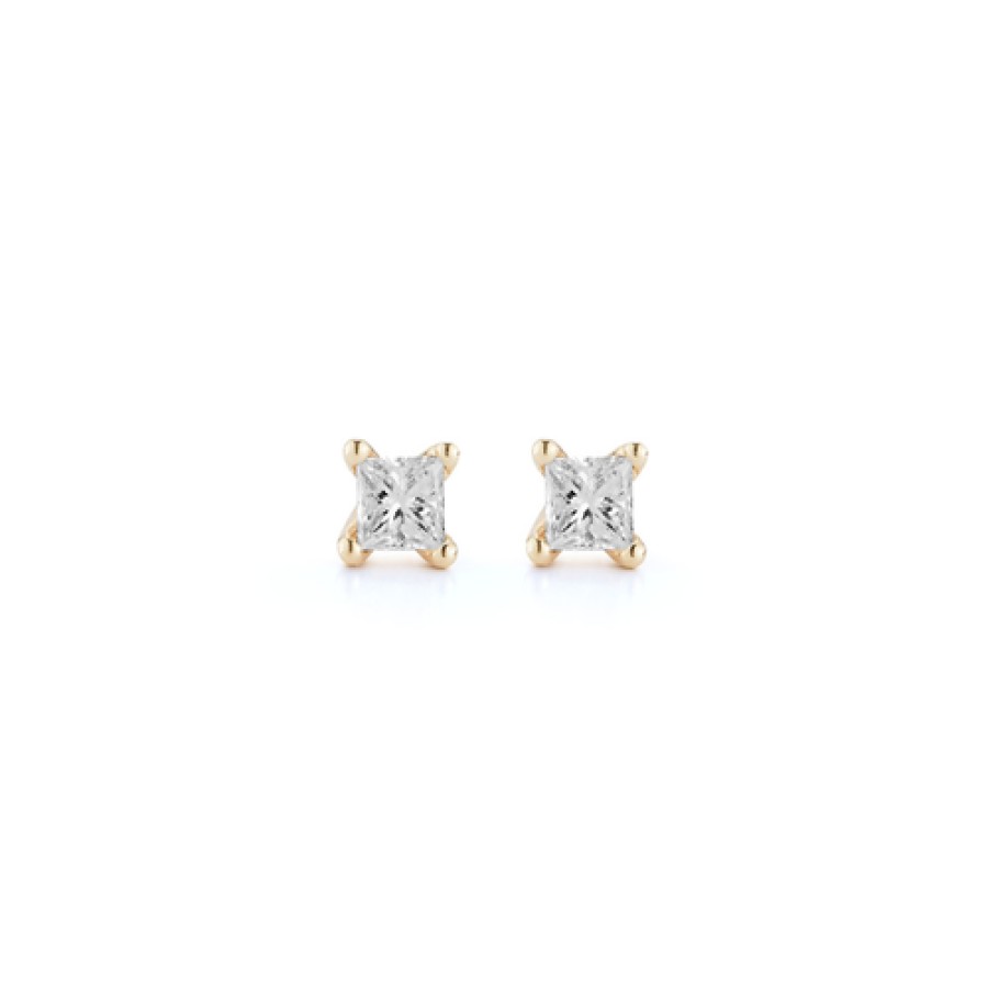 Jewelry Dana Rebecca Designs Diamond Earrings | Dana Rebecca Designs Millie Ryan Princess Cut Diamond Studs - Yellow G