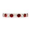 Jewelry Mark Henry Diamond Rings | Mark Henry 18K Yellow Gold "Everlong Slim Nine Stone" Ruby And Diamond