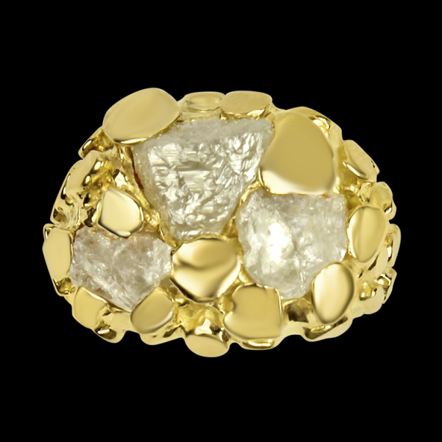 Estate PAGE Estate | Estate 18K Yellow Gold Nugget & Raw Diamond Ring