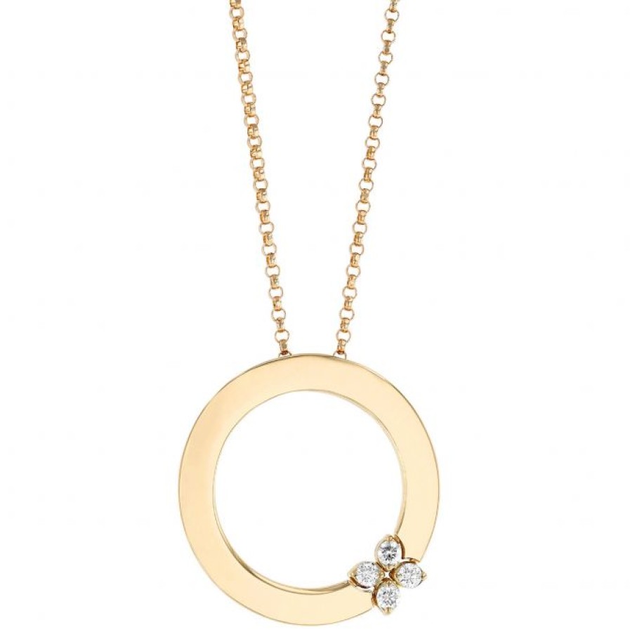 Jewelry Roberto Coin Diamond Necklaces & Pendants | Roberto Coin Love In Verona Circle Of Life Diamond Pendant Necklace