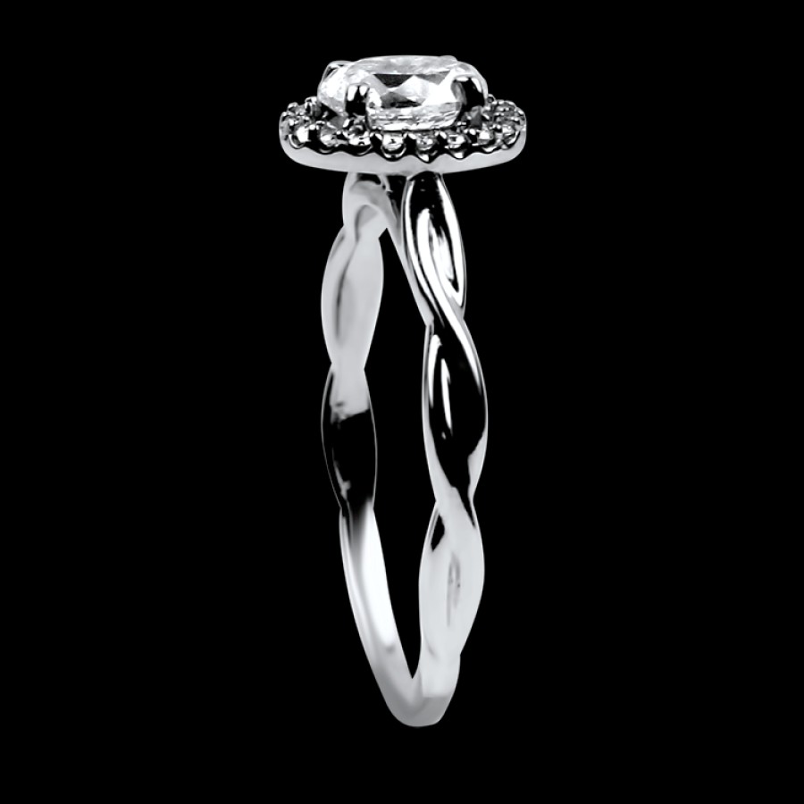 Estate PAGE Estate | Estate 14K White Gold Halo Style .73Ct Oval Diamond Engagement Ring Wi