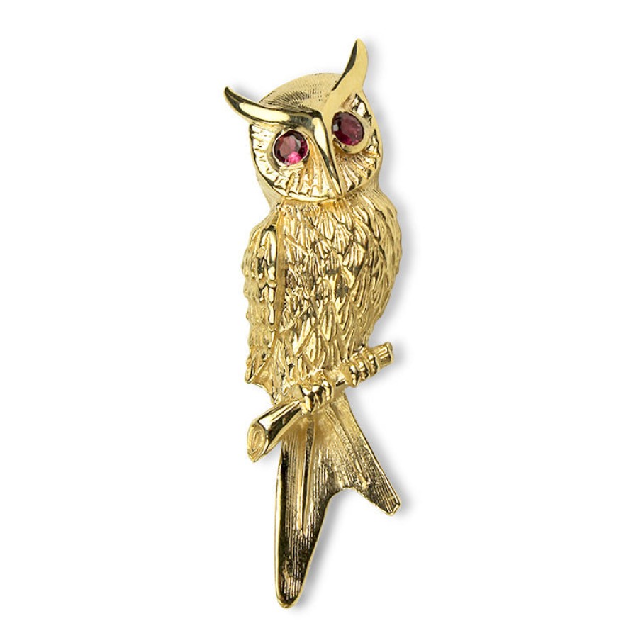 Estate PAGE Estate | Estate 14K Yellow Gold Horned Owl Pin