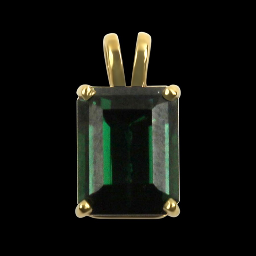 Estate PAGE Estate | Estate 14K Yellow Gold Green Tourmaline Pendant