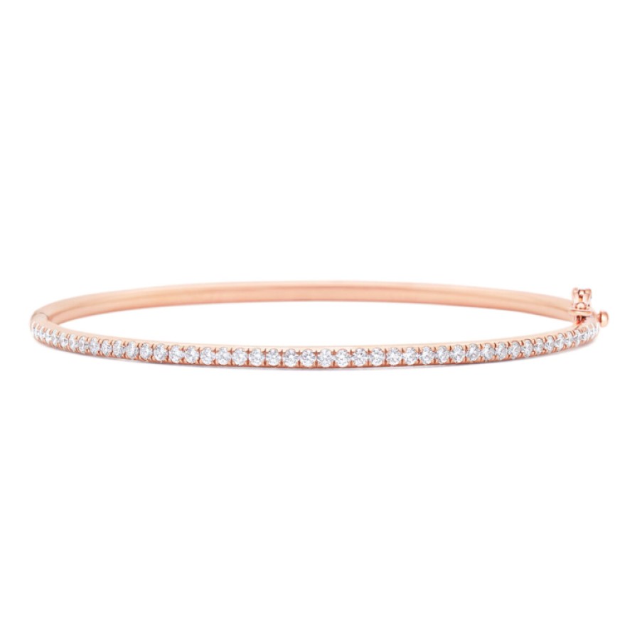 Jewelry Kwiat Bangle Bracelets | Kwiat 18K Rose Gold Diamond 2.10Mm Bangle Bracelet