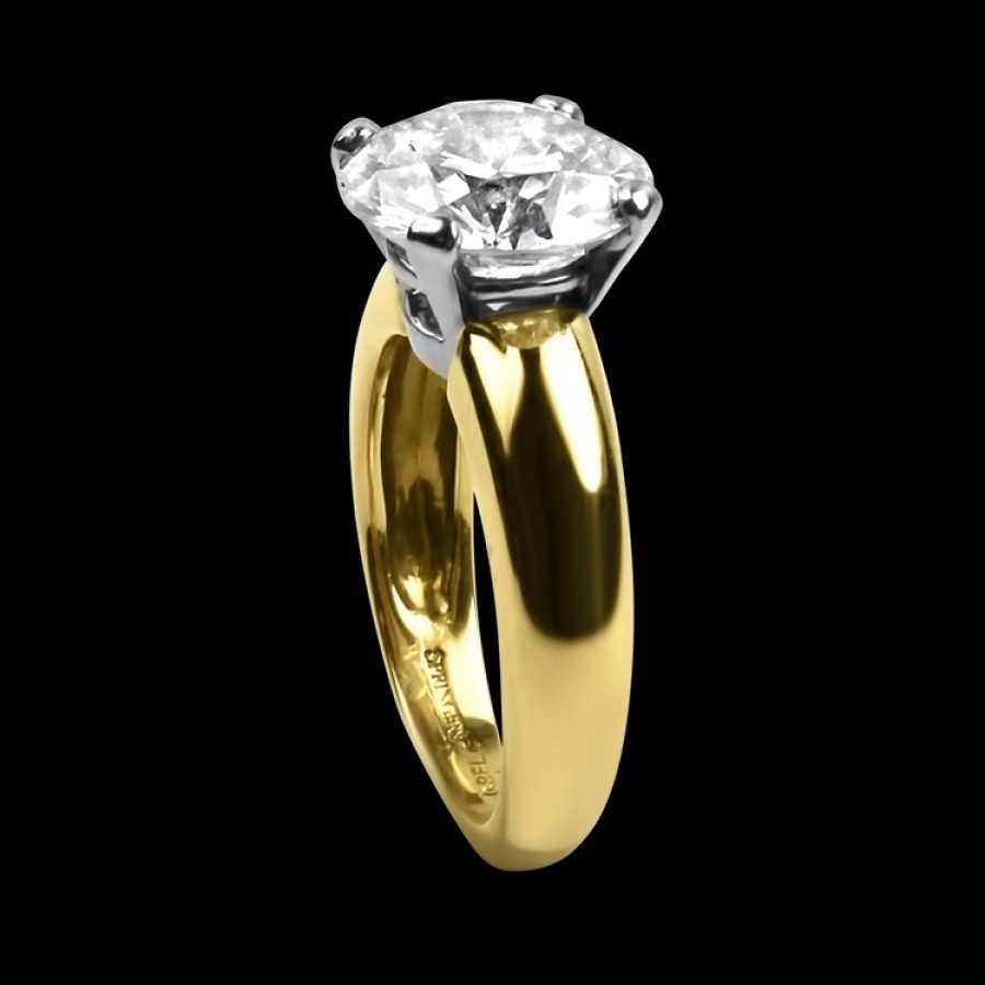 Estate PAGE Estate | Estate 18K Yellow Gold & Platinum 4.32Cts Diamond Solitaire Engagement