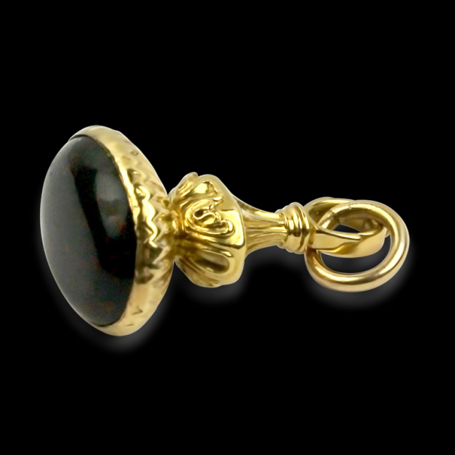 Estate PAGE Estate | Estate 18K Yellow Gold Bloodstone Fob