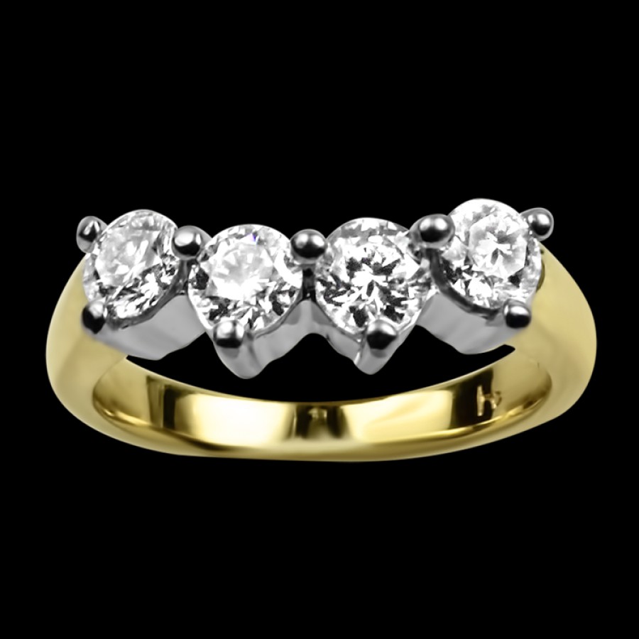 Estate PAGE Estate | Estate 14K Yellow & White Gold Curved Diamond Band