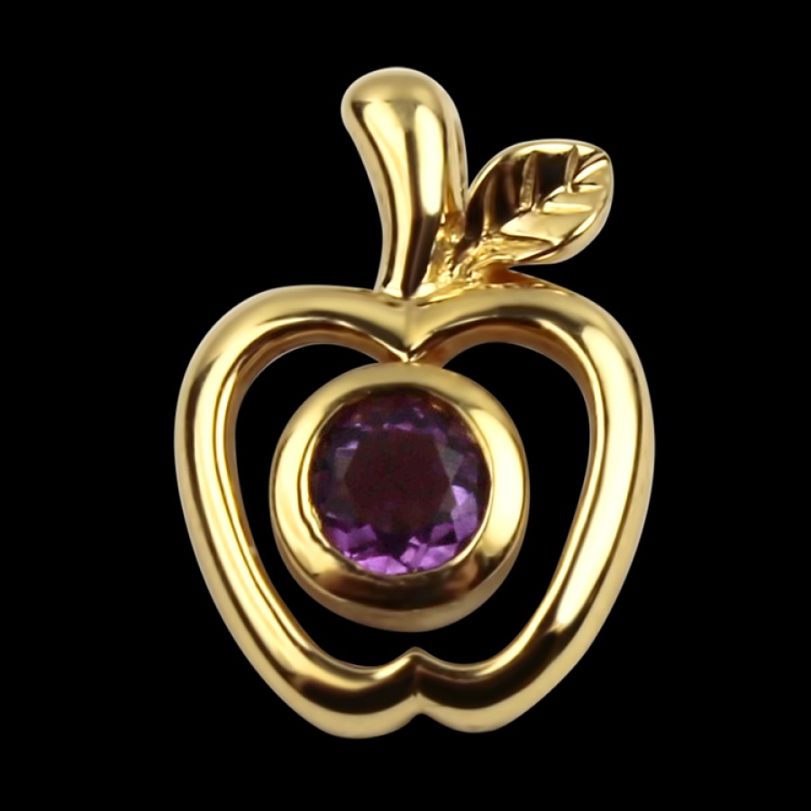 Estate PAGE Estate | Estate 18K Yellow Gold Apple Amethyst Pendant