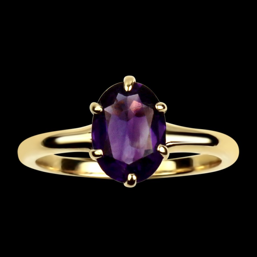 Estate PAGE Estate | Estate 14K Yellow Gold Oval Amethyst Ring