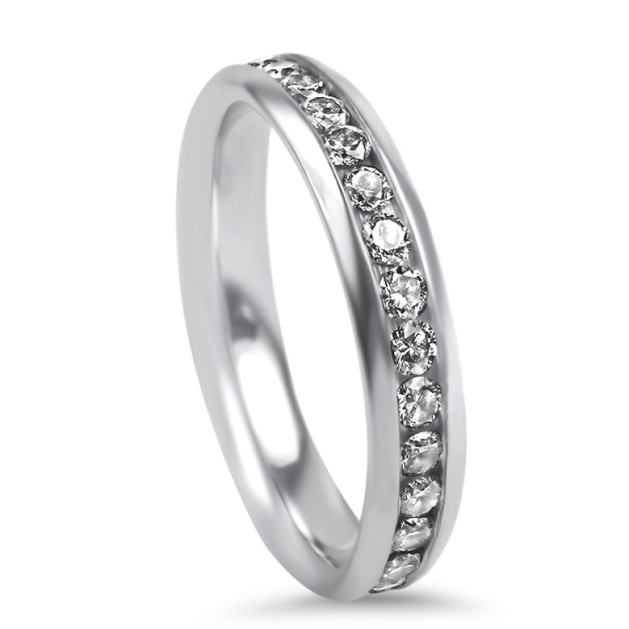 Estate PAGE Estate | Estate Platinum Channel Diamond Eternity Band - Finger Size 7