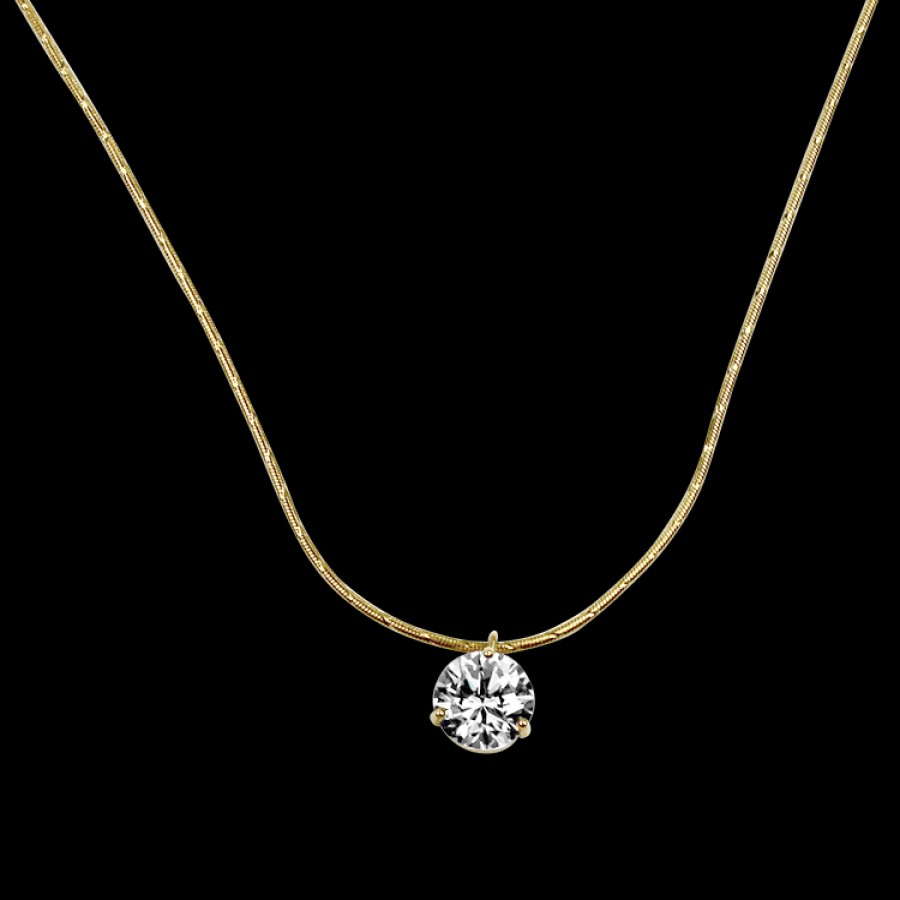 Estate PAGE Estate | Estate 14K Yellow Gold Snake Link Cubic Zirconia Necklace