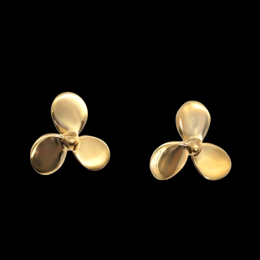 Estate PAGE Estate | Estate 14K Yellow Gold A.G.A Correa & Son Propeller Stud Earrings