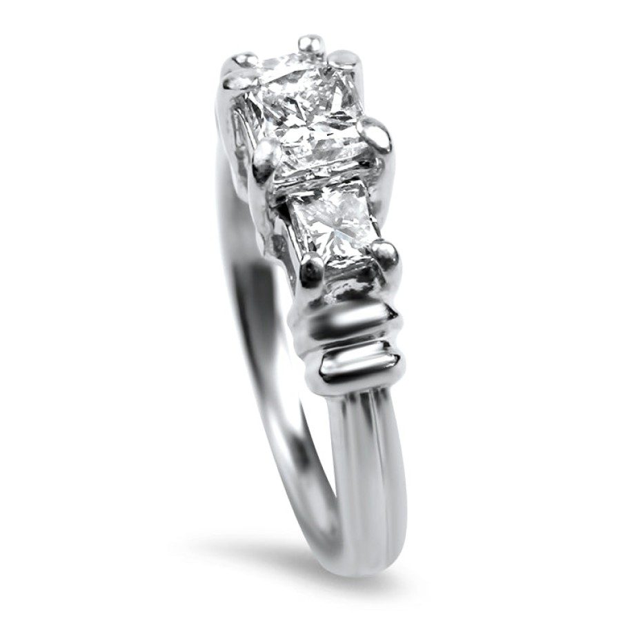 Estate PAGE Estate | Estate Platinum Three Stone Princess Cut Diamond Engagement Ring