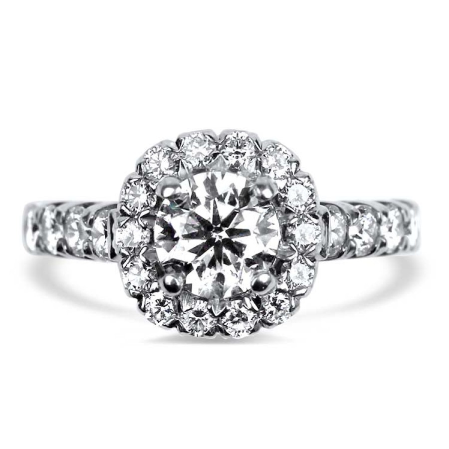 Estate PAGE Estate | Estate 14K White Gold Forevermark .80Ct Diamond Ritani Halo Ring