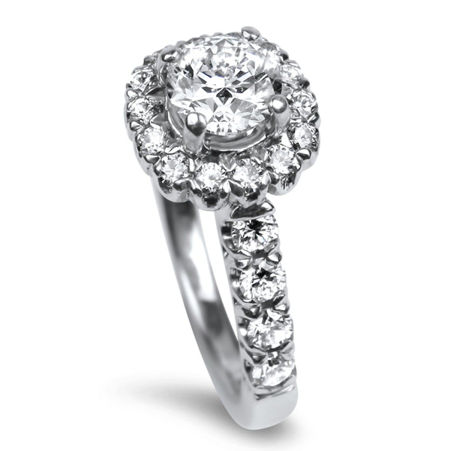 Estate PAGE Estate | Estate 14K White Gold Forevermark .80Ct Diamond Ritani Halo Ring