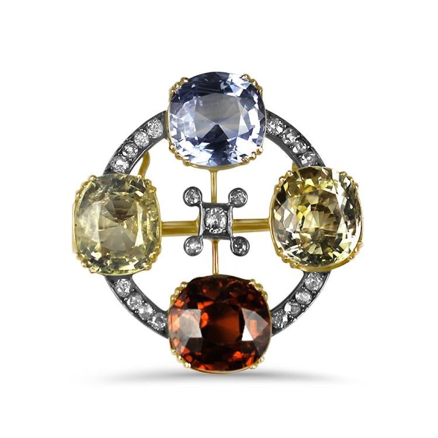 Estate PAGE Estate | Estate Sapphire & Zircon Circle Pin