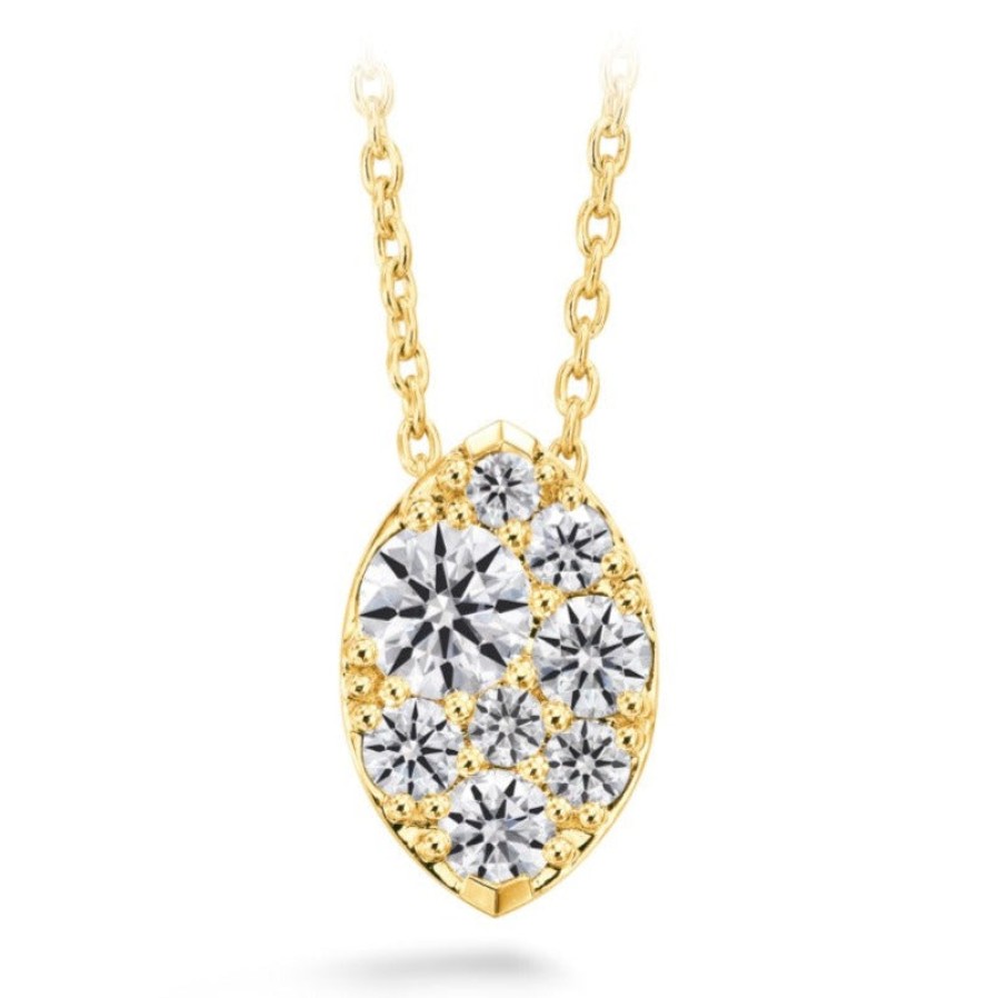 Jewelry Hearts on Fire Diamond Necklaces & Pendants | Hearts On Fire 18K Yellow Gold Tessa Navette Diamond Necklace