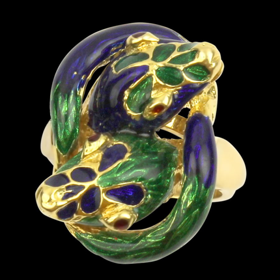 Estate PAGE Estate | Estate 18K Yellow Gold Enamel Snake Ring