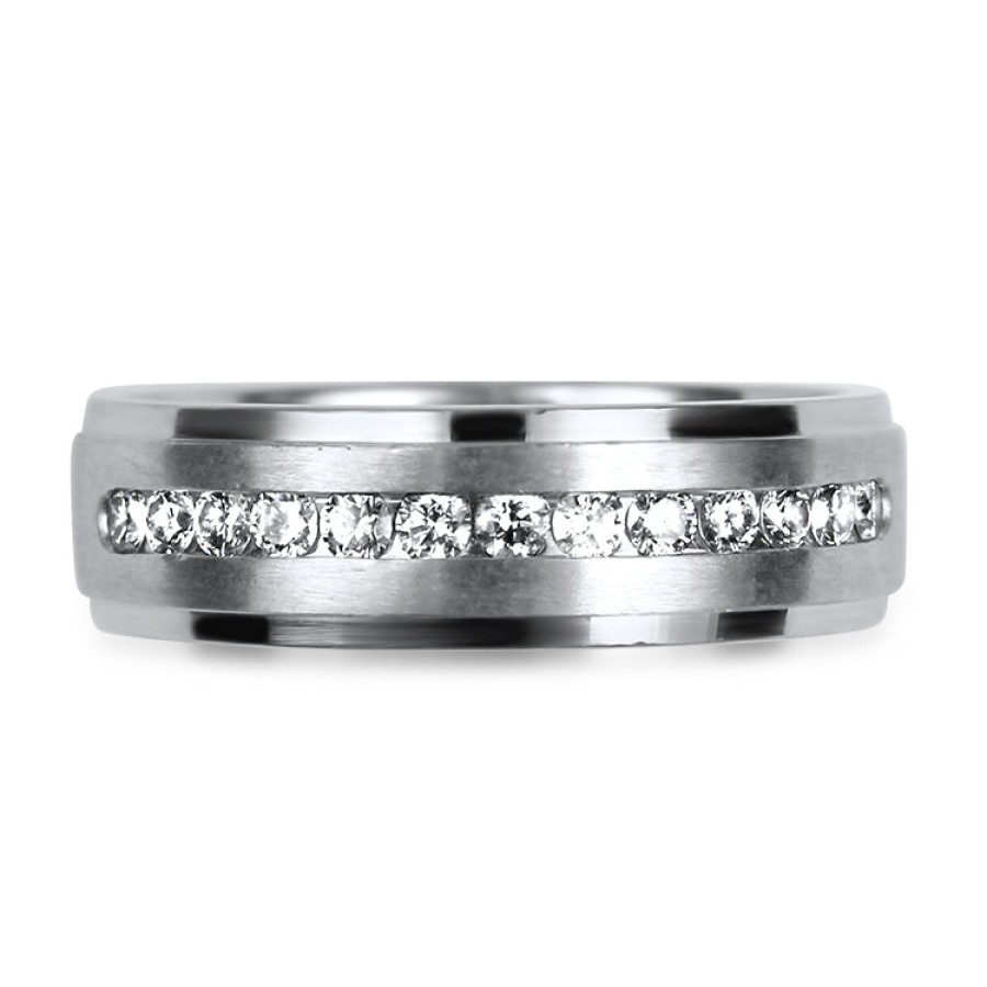 Estate PAGE Estate | Estate Platinum Flat Edge Channel Set Diamond Band