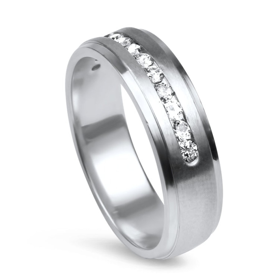 Estate PAGE Estate | Estate Platinum Flat Edge Channel Set Diamond Band